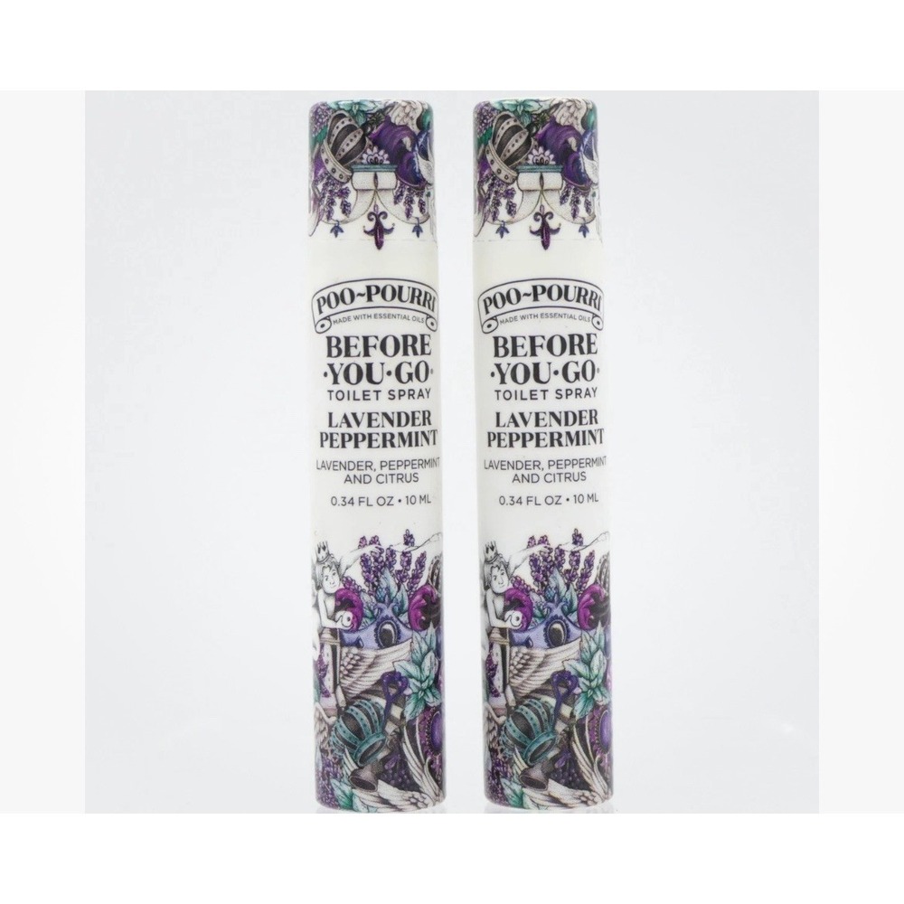 Poo-Pourri Before For Go Toilet Spray Lavender Peppermint Travel Size 2 Pack